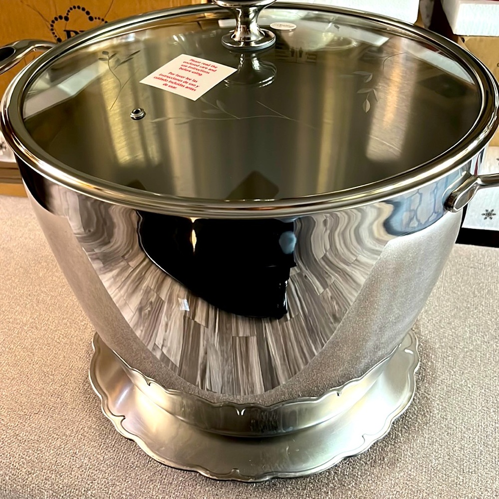 Princess House Healthy Cook-Solutions 14”/21 -Qt Stockpot w/ Lid